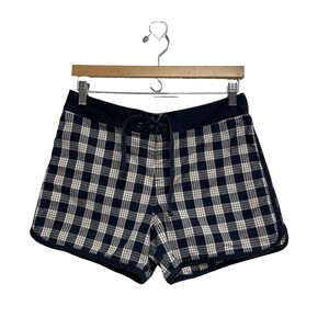 Patagonia Women's Blue & Cream Checkered Shorts - Size 6